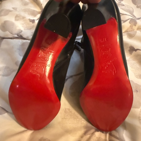 Christian Louboutin Black and Red Ankle Boots - Picture 7 of 14